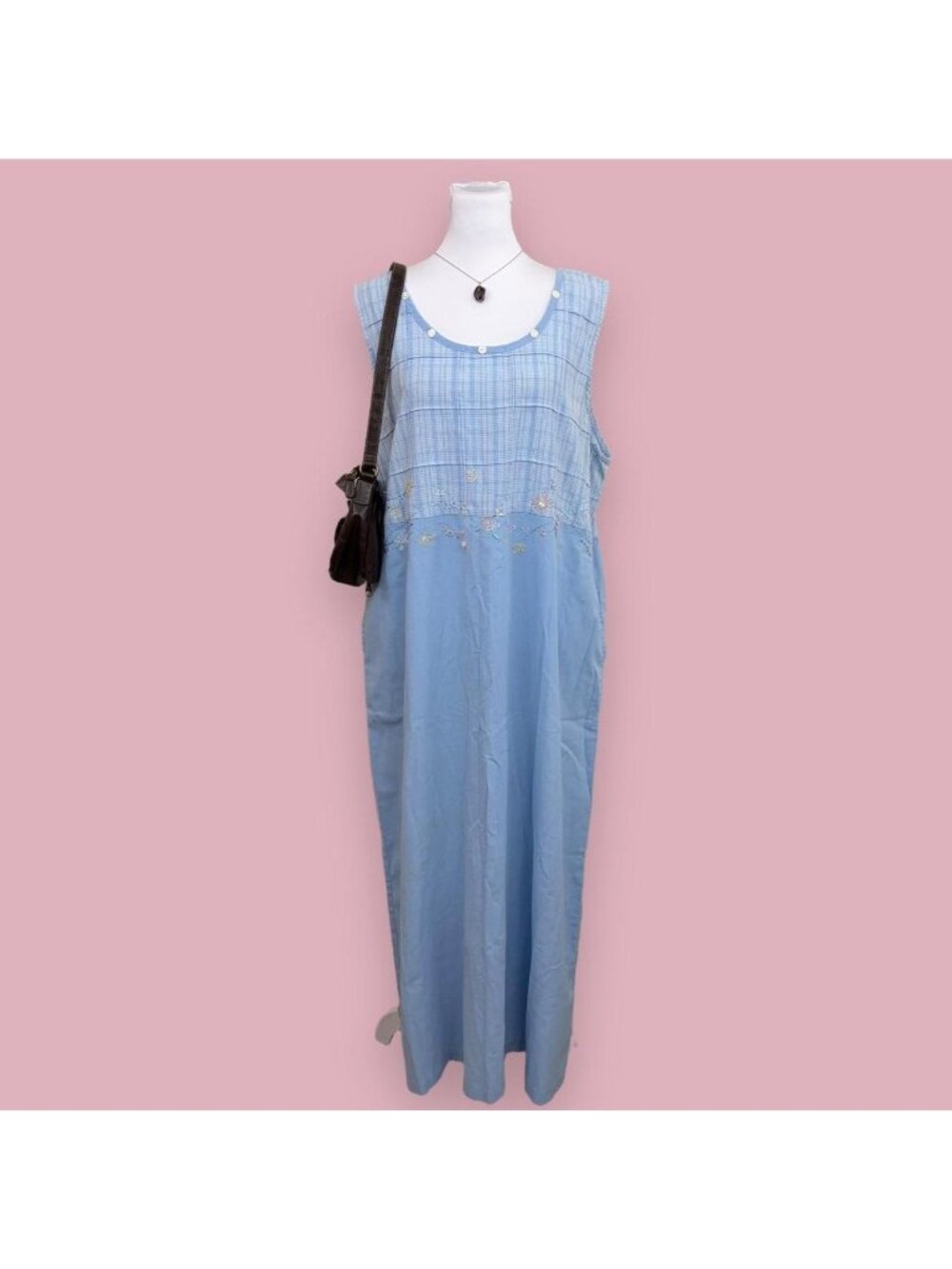90s plaid floral cottagecore dress